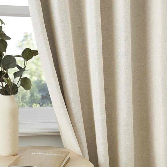 DUALIFE 102 Inch Curtains Cabin & Drapes 2 Panels Pinch Pleated Custom Blackout - Picture 5 of 7